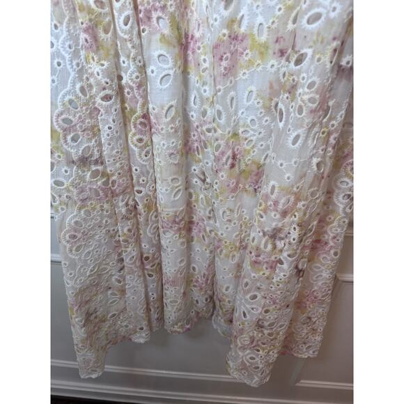 Bardot Women's Lilah Corset Midi Dress Floral Eyelet Sz L NWT $189 - Picture 13 of 14